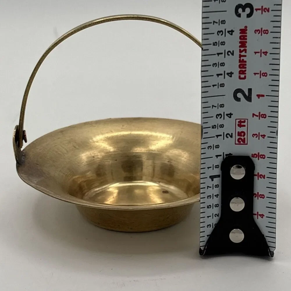Vintage Brass Small/Miniature Basket Candy Trinket Dish - Decorative